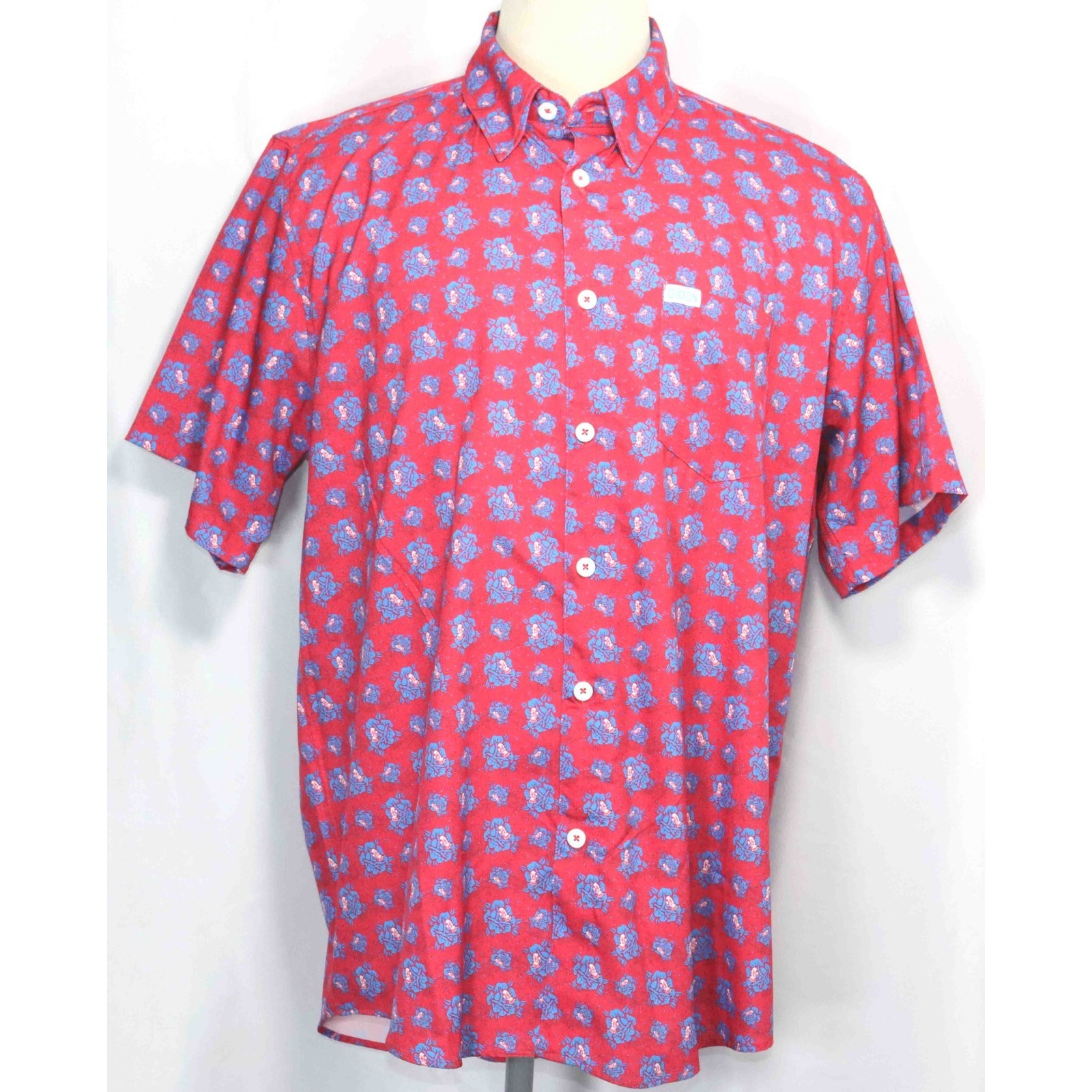 Dixxon Flannel Co. Rosa Muerta Aop D-Lite S/S Rose Skull Party Shirt Mens Sz Xl